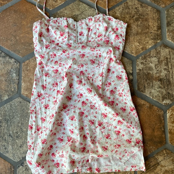 Floral rose sundress cotton spaghetti strap sun dress Rampage size 6 - Picture 1 of 9